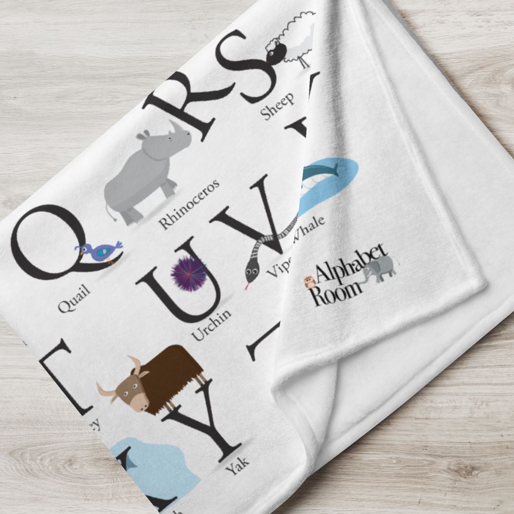 Animal Alphabet Blanket | Educational Kids Bedroom Throw